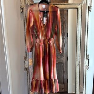 Misa Los Angeles Multicolor Long Sleeve Dress